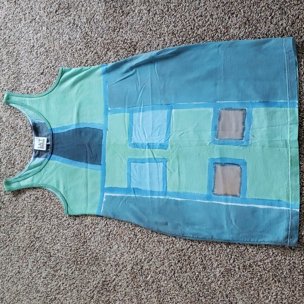 Cotton tank dress hand dyed